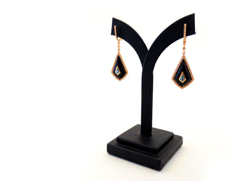 Topaz & Onyx Drop Earrings