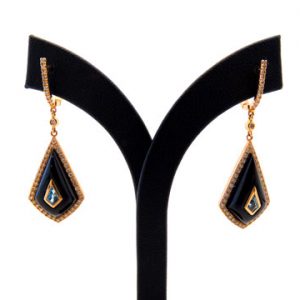 Topaz & Onyx Drop Earrings