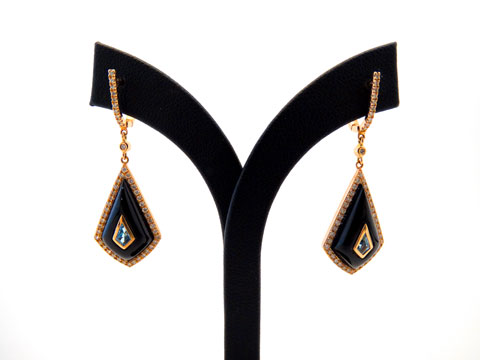 Topaz & Onyx Drop Earrings