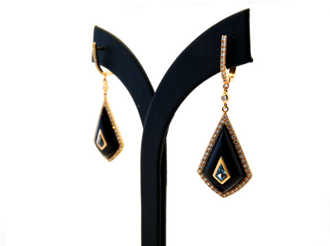 Topaz & Onyx Drop Earrings