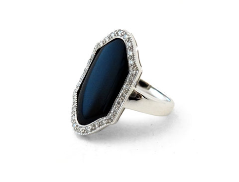 18ct Onyx & Diamond Dress Ring