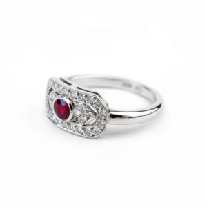 Ruby & Diamond Panel Ring