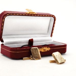 Yellow Gold Rectangle Cufflinks