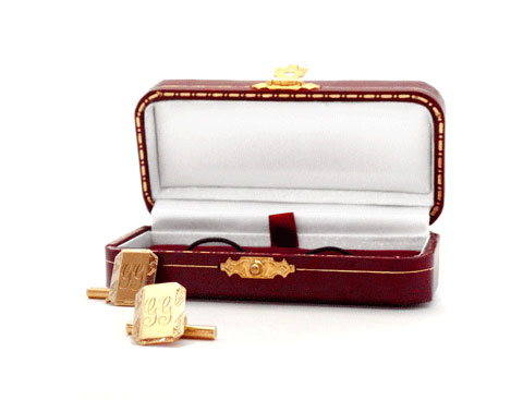 Yellow Gold Rectangle Cufflinks