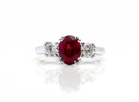 Ruby and Diamond Trilogy Ring