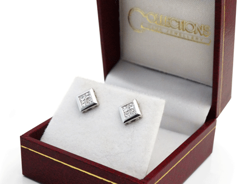 White Gold Diamond Stud Earrings