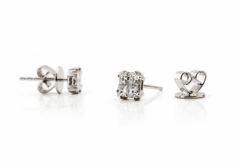 Princess Cut Illusion Studs