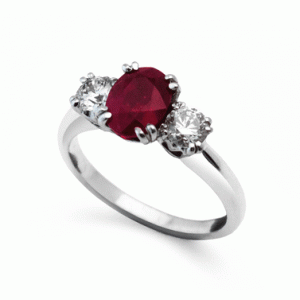 Ruby and Diamond Trilogy Ring