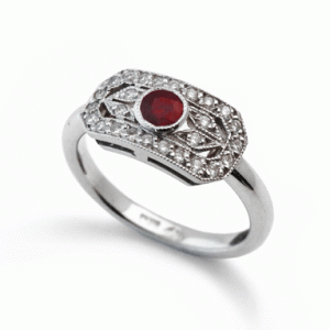 Ruby & Diamond Panel Ring