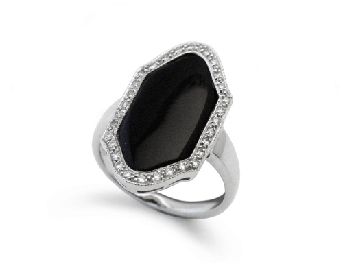 18ct Onyx & Diamond Dress Ring