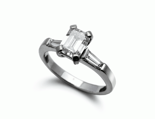 1ct Emerald Cut Engagement Ring