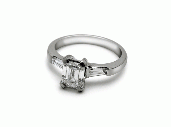 1ct Emerald Cut Engagement Ring