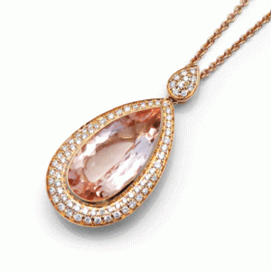 18ct Rose Gold Morganite Pendant