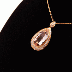 18ct Rose Gold Morganite Pendant