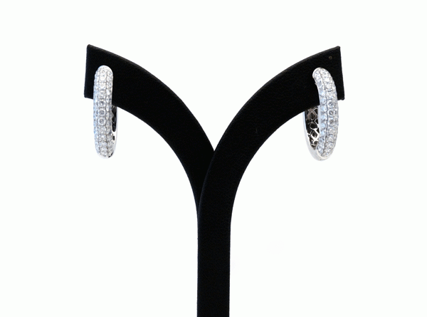 18ct Diamond Set Hoops