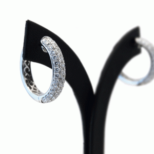 18ct Diamond Set Hoops