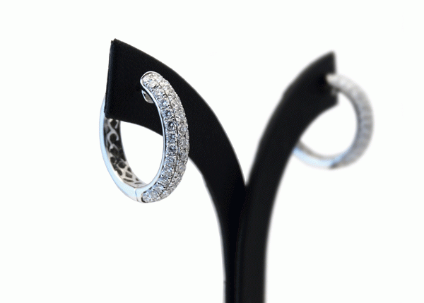 18ct Diamond Set Hoops