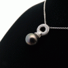 18ct Black Pearl & Diamond Pendant