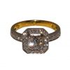 Square Halo Design Diamond Ring