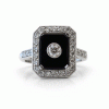 White gold Onyx and Diamond Ring