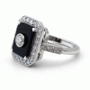 White gold Onyx and Diamond Ring