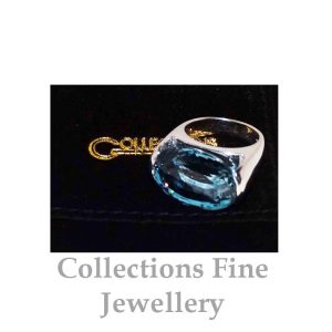 Blue Topaz and White Gold Ring