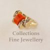 Coral and Diamond Ring