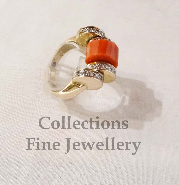 Coral wedding ring deals