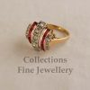 Ruby and Diamond Art Deco Ring